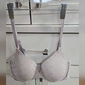 Elegant Lavender Polka Dot Bra 36 C